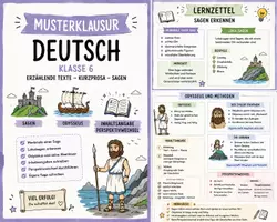 Vorschau - Stundenentwürfe - Lernpaket Mythen und Sagen- Deutsch Klasse 6- - Deckblatt
