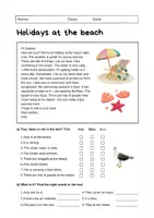 Vorschau - Arbeitsblätter - Holidays at the Beach: Reading (English) - Seite 1