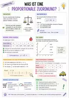Vorschau - Stundenentwürfe - Lernzettel Mathe- Was ist eine proportionale Zuordnung - Deckblatt