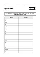 Vorschau - Arbeitsblätter - Opposites (Adjectives): Vocabulary (English) - Seite 1