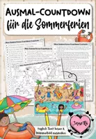 Vorschau - Arbeitsblätter - Sommerferien Countdown Wimmelbild | Lesen, Suchen & Ausmalen | 3-fach differenziert - Deckblatt