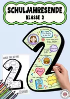 Vorschau - Arbeitsblätter - Schuljahresende Klasse 2 Bastelprojekt Abschluss Erinnerung - Deckblatt