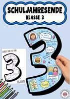 Vorschau - Arbeitsblätter - Schuljahresende Klasse 3 Bastelprojekt Abschluss Erinnerung - Deckblatt
