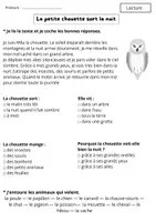 Aperçu - Feuilles d'exercices - Fiches de Lecture et Compréhension : CP-CE1 - Page 2