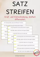 Vorschau - Arbeitsblätter - FREEBIE: Satzstreifen zur Groß- und Kleinschreibung - Deckblatt