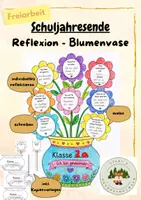 Vorschau - Mal- und Bastelvorlagen - Reflexion Schuljahresende - Blumenvase - Deckblatt