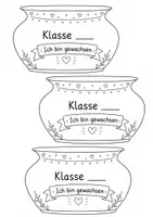 Vorschau - Mal- und Bastelvorlagen - Reflexion Schuljahresende - Blumenvase - Seite 1