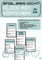 Vorschau - Spiele - Sag’s nicht! - Kartenspiel Klick mit Köpfchen zum Thema Aussagen aus dem Internet zu erkennen. Jg. 3-6 - Deckblatt
