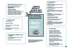 Vorschau - Spiele - Sag’s nicht! - Kartenspiel Klick mit Köpfchen zum Thema Aussagen aus dem Internet zu erkennen. Jg. 3-6 - Seite 1