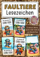 Vorschau - Anderer Materialtyp - Feriengrüße Faultier Lesezeichen Sommer Faultierklasse - Deckblatt