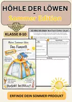 Vorschau - Arbeitsblätter - Vertretungsstunde Sommer | Höhle der Löwen Arbeitsblatt für Klasse 8–10 - Deckblatt