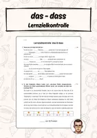 Vorschau - Arbeitsblätter - das-dass: Lernzielkontrolle - Deckblatt