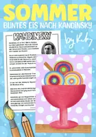 Vorschau - Arbeitsblätter - Buntes Eis nach Kandinsky - Kunst im Sommer - Deckblatt