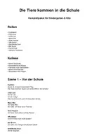 Vorschau - Poster - „Die Tiere kommen in die Schule“ – Theaterstück zum Kindergartenabschied | Komplettpaket mit Liedern, Urkunde & Umsetzungsplan - Seite 1