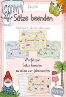 Vorschau - Arbeitsblätter - Würfelspiel Satz beenden - Sätze schreiben - Satzwerkstatt - Deckblatt