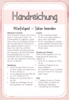 Vorschau - Arbeitsblätter - Würfelspiel Satz beenden - Sätze schreiben - Satzwerkstatt - Seite 1