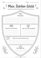 Vorschau - Arbeitsblätter - Mein Stärken-Schild – stärkende Arbeitsblätter für Selbstvertrauen, soziales Lernen und innere Stärke (growth mindset / positive Affirmationen) - Seite 1