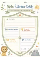 Vorschau - Arbeitsblätter - Mein Stärken-Schild – stärkende Arbeitsblätter für Selbstvertrauen, soziales Lernen und innere Stärke (growth mindset / positive Affirmationen) - Seite 2