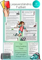 Vorschau - Arbeitsblätter - Leseverständnis Fußball - Klasse 3 & 4 - Lesetexte - Deckblatt