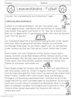 Vorschau - Arbeitsblätter - Leseverständnis Fußball - Klasse 3 & 4 - Lesetexte - Seite 2