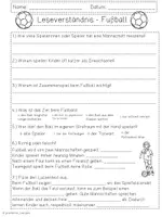 Vorschau - Arbeitsblätter - Leseverständnis Fußball - Klasse 3 & 4 - Lesetexte - Seite 3
