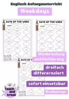 Vorschau - Arbeitsblätter - Days of the week I dreifach differenziert - Deckblatt