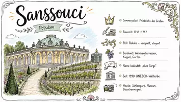 Vorschau - Arbeitsblätter - Arbeitsblätter zum Thema "Sanssouci" + Lösung & MP3 + Mindmap - Seite 1