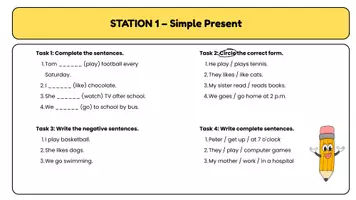 Vorschau - Stationenlernen - Stationenarbeit English Grammar 5/6 - Seite 1