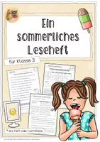 Vorschau - Arbeitsblätter - Leseheft Sommer (Sommerliches Leseheft) - Klasse 3 - Deckblatt