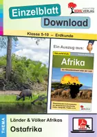 Vorschau - Arbeitsblätter - Länder und Völker Afrikas: Ostafrika | Erdkunde Sekundarstufe Klasse 5-10 | Äthiopien, Somalia, Sudan, Uganda, Kenia | Arbeitsblätter, Kopiervorlagen, Freiarbeit mit Lösungen - Deckblatt