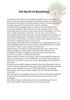 Vorschau - Arbeitsblätter - Lesen und Verstehen - Die Nacht im Baumhaus - Seite 1