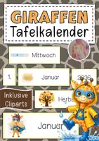 Vorschau - Anderer Materialtyp - Giraffenklasse Tafelkalender Klassentier Giraffe Superhelden - Deckblatt