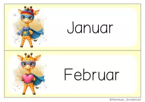 Vorschau - Anderer Materialtyp - Giraffenklasse Tafelkalender Klassentier Giraffe Superhelden - Seite 1