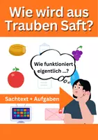 Vorschau - Arbeitsblätter - Wie wird aus Trauben Saft hergestellt? Sachkunde Klasse 4 - Deckblatt
