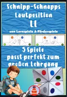Vorschau - Stationenlernen - 5 Himmel und Hölle Spiele zur Lautposition L - Lauterkennung und phonologische Bewusstheit- Buchstabe der Woche - Deckblatt
