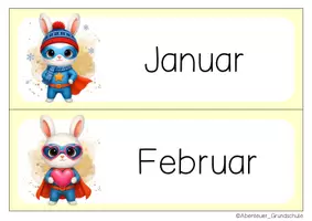 Vorschau - Anderer Materialtyp - Hasenklasse Tafelkalender Klassentier Hase Superhelden - Seite 1