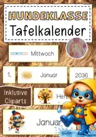 Vorschau - Anderer Materialtyp - Hundeklasse Tafelkalender Klassentier Hund Superhelden - Deckblatt