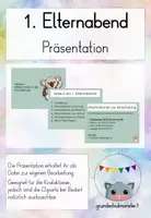 Vorschau - Präsentationen/Tafelbilder - Präsentation: 1. Elternabend vor der Einschulung (Koalaklasse) - Deckblatt