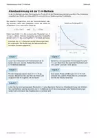 Vorschau - Arbeitsblätter - Analysis Halbwertszeit: Altersbestimmung C14-Methode - Deckblatt
