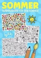 Vorschau - Mal- und Bastelvorlagen - Sommer Doodle Ausmalbilder 🏝 Kunst vor den Ferien - Deckblatt