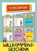 Vorschau - Mal- und Bastelvorlagen - Willkommensgeschenk / Willkommensgruß zum Schulanfang - Deckblatt