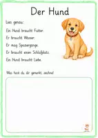 Vorschau - Arbeitsblätter - Haustiere - Lesen, schreiben und malen. 1. - 4. Klasse - Seite 1