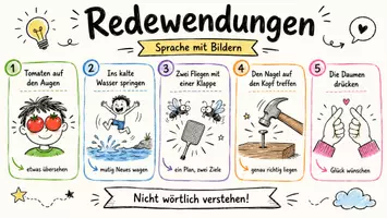 Vorschau - Arbeitsblätter - Arbeitsblätter zum Thema "Redewendungen" + Lösung & MP3 + Mindmap + Infografik - Seite 1