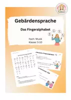 Vorschau - Arbeitsblätter - Das Fingeralphabet - Gebärdensprache (Musik, Klasse 5-10) - Deckblatt