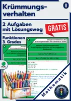 Vorschau - Arbeitsblätter - Krümmungsverhalten | Aufgabe + Lösungsweg - KOSTENLOS - Deckblatt