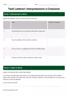 anteprima - Compiti in classe/Test - Attività di Lettura e Creazione di Testi - Pagina di copertina