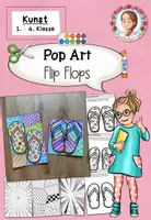 Vorschau - Arbeitsblätter - Flip Flops Pop Art | Kunst Sommer Klasse 1-4 #kreativimsommer - Deckblatt