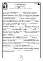 Προεπισκόπηση - Φύλλα εργασίας - Fill in the Blanks - Energy Drinks - Σελίδα 3