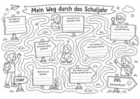 Vorschau - Arbeitsblätter - Mein Weg durch das Schuljahr – Reflexion zum Schuljahresende - Seite 1