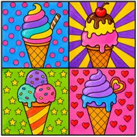 Vorschau - Arbeitsblätter - Pop-Art-Eistüten nach Andy Warhol – Differenzierte Malvorlagen - Seite 1
